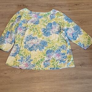 Talbots Woman's 3/4 Sleeve Top Size 3X